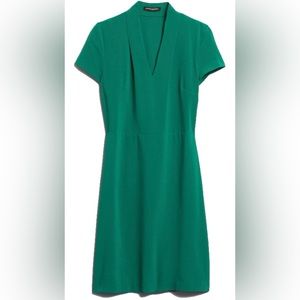 Forest Green Banana Republic Crepe Sheath Dress Sz 4